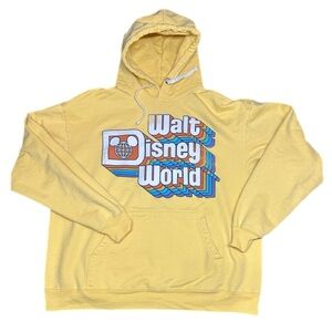 Walt Disney World Retro Hoodie – Pastel Yellow (Size Large)